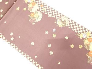 アンティーク　雪輪に菊・梅・桜模様織り出し袋帯（材料）